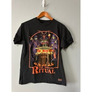 Steven Rhodes “The Morning Ritual” Graphic T-Shirt Black Coffee Cult Horror  M